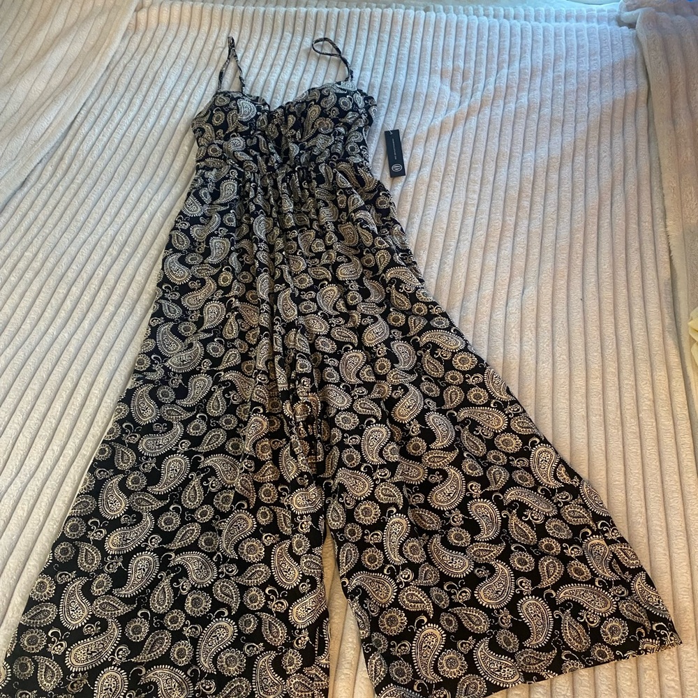 As U Wish Black Paisley Jumpsuit